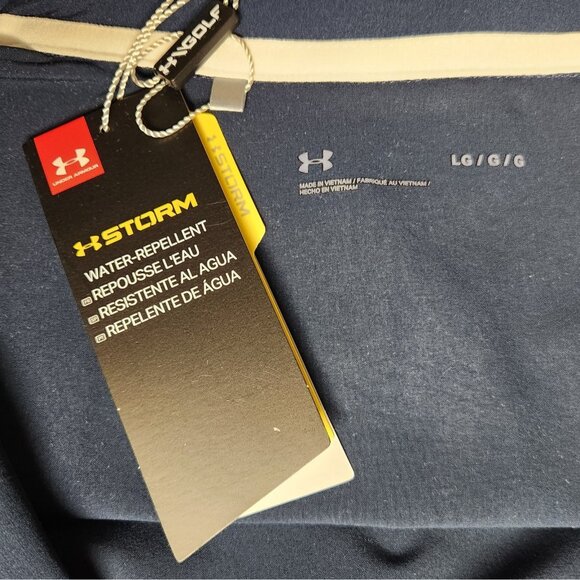 Under Armour Women's L Haze Long Full Zip Up Storm Wind Jacket Navy Blue NWT - Picture 3 of 6